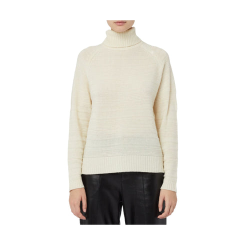 Emme Marella Pullover Maglia Dolcevita Donna in lana lavorata Panna A23-EMME MARELLAMARRUCA-015-S - Francavilla Moda